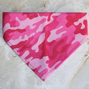 HAND CRAFTED Bandana Pink Camouflage Camo Print Dog Pet Scarf Accessory